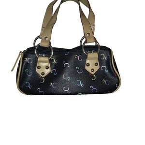 MIXIT- Stylish Mini Black Handbag with Multicolor Accents